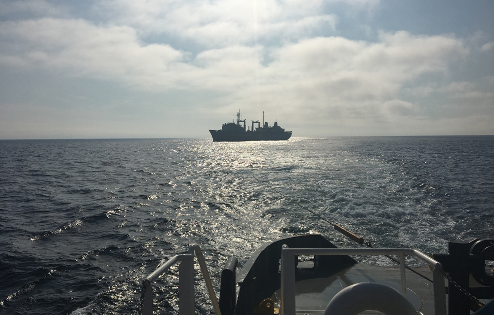 HMCS Preserver is towed to Sydport in Sydney Nova Scotia to be dismantled by Marine Recycling Corporation.